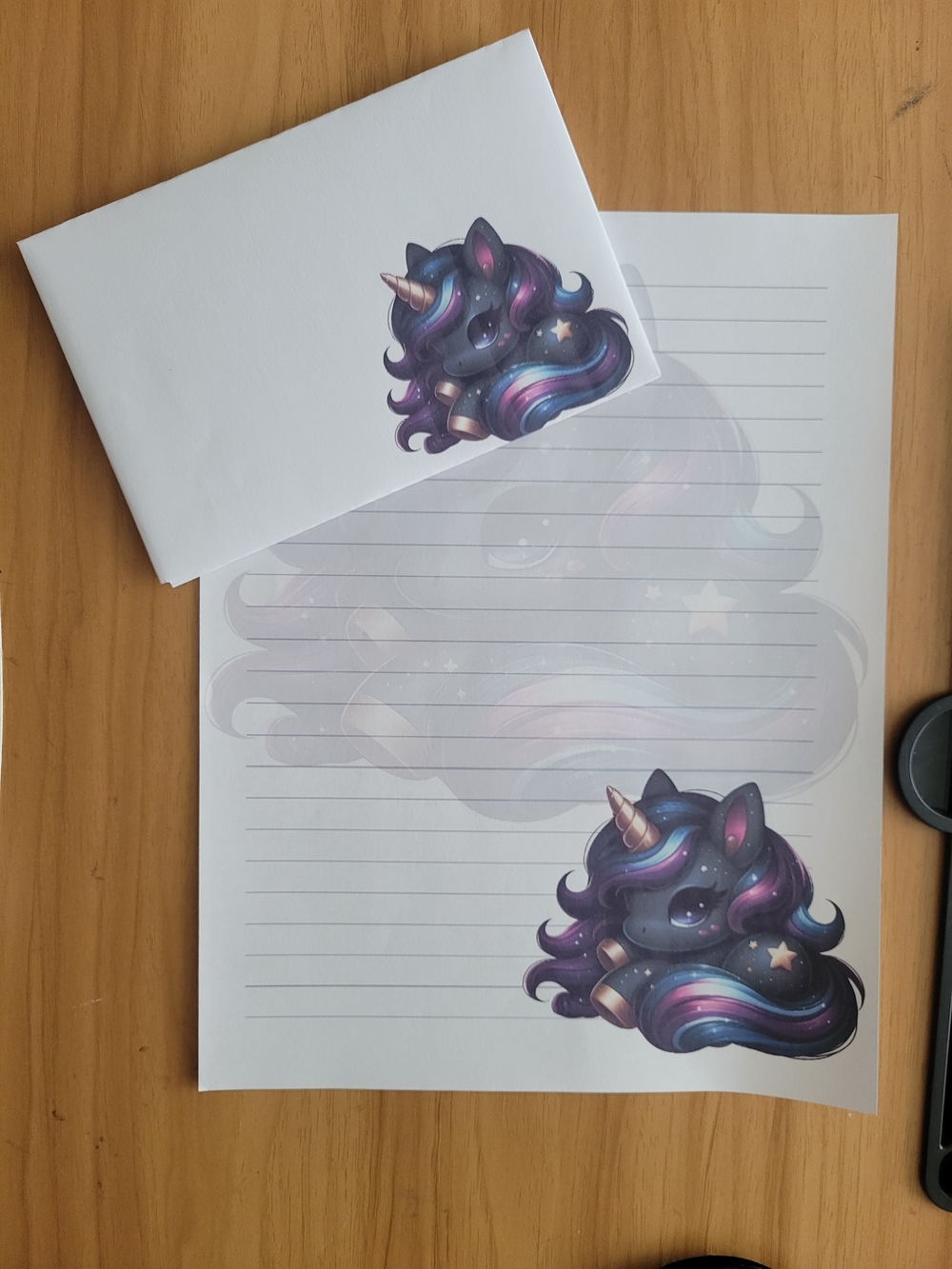 🖤NEW🖤 24pc Galaxy Unicorn Lined Stationery Set